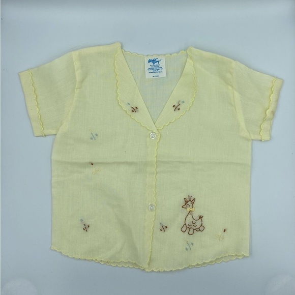 Elegant Baby Yellow Diaper Button-down embroidered Shirt - Picture 1 of 7